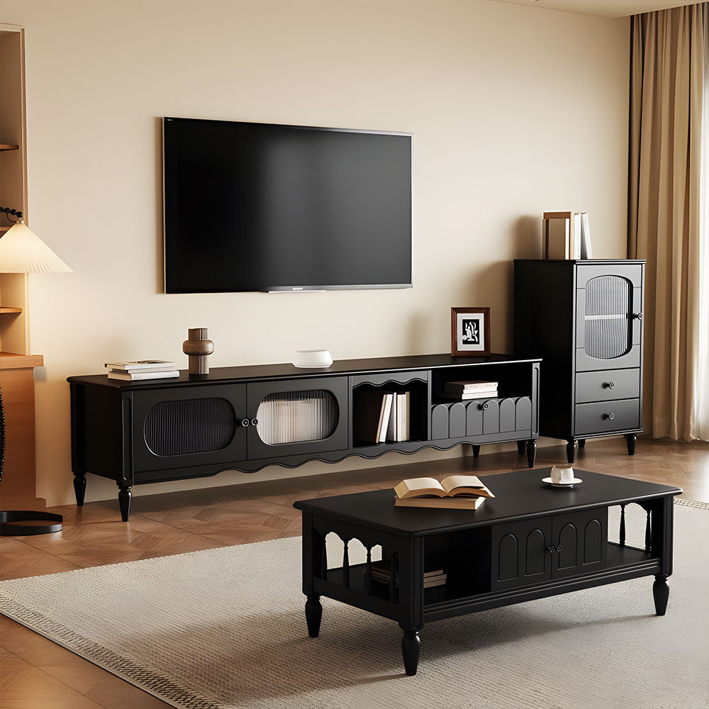 Walnut TV Stand Cabinet with Elegant Design and Spacious Storage Solutions