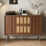 Load image into Gallery viewer, 47.2" Mid Century Arched Wood Sideboard With Drawers and Cabinet
