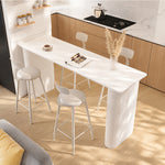 Load image into Gallery viewer, Cream White Rectangular Fluted Leg Living Room Sofa Bar Table
