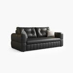 Load image into Gallery viewer, Modern Black Leather Sofa Bed with Pull-Out Sleeper Convertible 2-in-1 Couch
