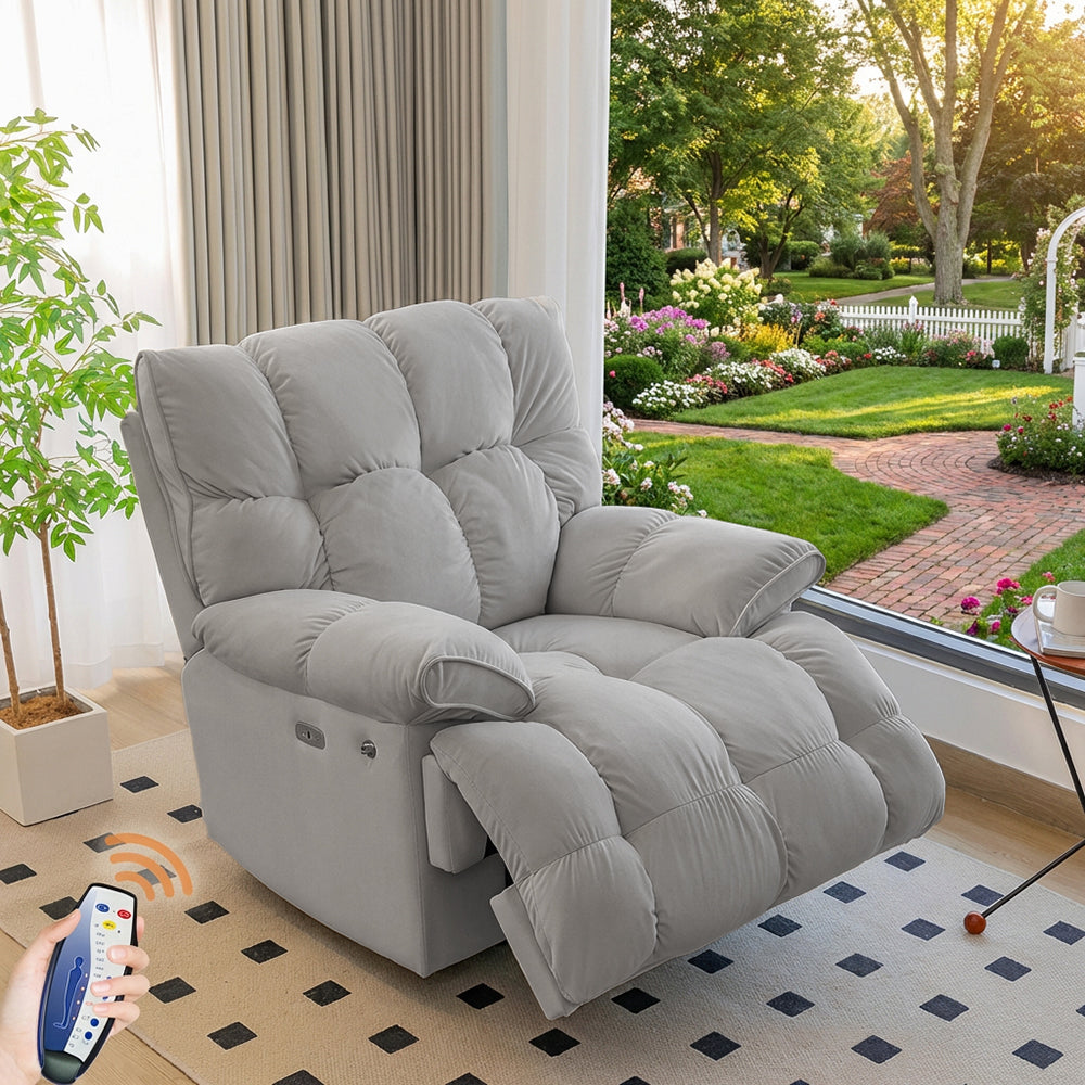 Electric Power Recliner Chair with Massage Heat Rocking Swivel & Vibration