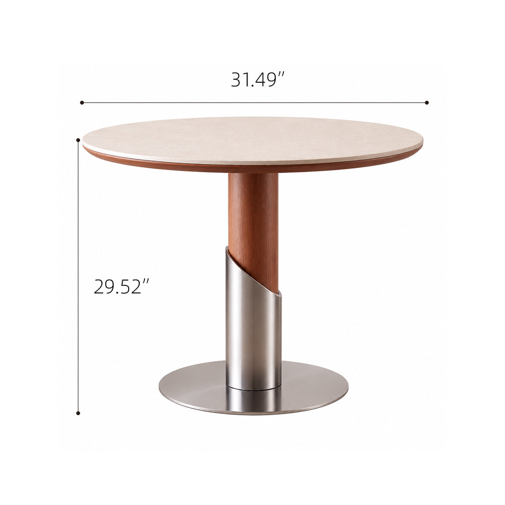 31.49" Modern Round Dining Table and Conversation Meeting Table