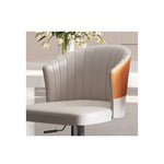 Load image into Gallery viewer, Modern Adjustable Swivel Bar Stool Cream Faux Leather Upholstered Counter Chair Stainless Steel Base 1 Piece

