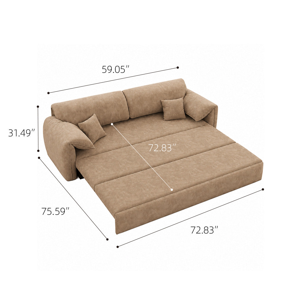 Modern Upholstered Convertible Sofa Bed for Living Room and Guest Use