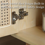Load image into Gallery viewer, 59'' Modern Cane Sideboard Cabinet Wooden Buffet Storage Cabinet with Woven Doors
