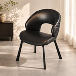 Load image into Gallery viewer, Modern Curved Dining Chair Set of 2 with Upholstered Seat &amp; Carbon Steel Frame
