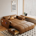 Load image into Gallery viewer, Modern Channel Wireless Control Tufted Scratch Resistance Synthetic Leather Sleeper Sofa Bed
