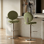 Load image into Gallery viewer, Modern Adjustable Swivel Bar Stool Green Polka Dot Upholstered Counter Chair 1 Piece

