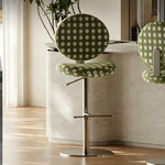 Load image into Gallery viewer, Modern Adjustable Swivel Bar Stool Green Polka Dot Upholstered Counter Chair 1 Piece

