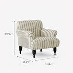 Load image into Gallery viewer, Classic Coastal Striped Rolled Arm Accent Chair for Living Room
