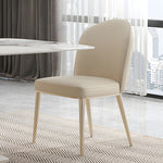 Load image into Gallery viewer, Set of 2 Luxurious White Dining Chairs with Gold Legs Modern Quilted Design for Stylish Home Décor
