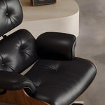 Load image into Gallery viewer, Mid Century Modern Lounge Chair Faux Leather Upholstery Walnut Wood Veneer Recliner Armchair
