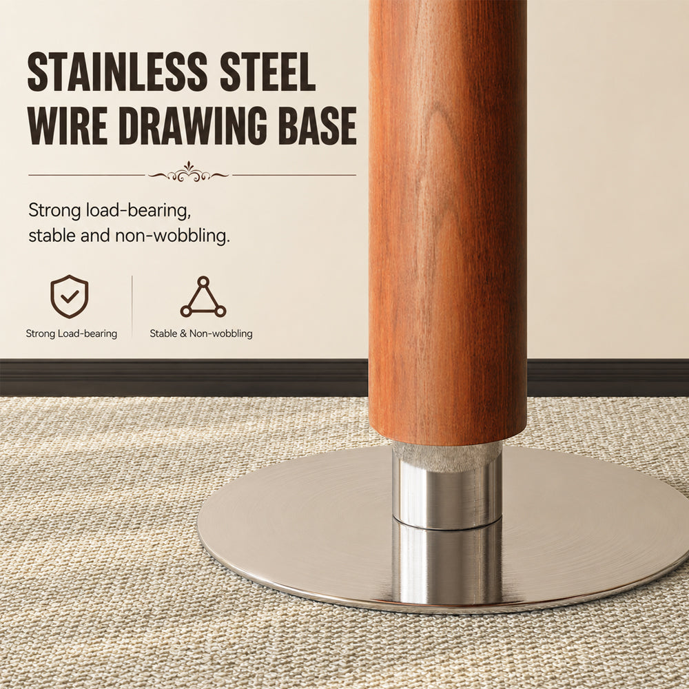31.49" Modern Round Dining & Conversation Table with Marble-Effect Top and Stainless Steel Base