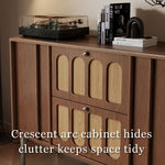 Load image into Gallery viewer, 47.2" Mid Century Arched Wood Sideboard With Drawers and Cabinet
