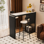 Load image into Gallery viewer, Black and White Finish Marble Surface Home Coffee Bar Table Set
