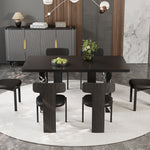 Load image into Gallery viewer, Modern Black Dining × Gray &amp; Gold Sideboard Minimalist Luxury Dining Room Bundle
