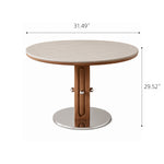 Load image into Gallery viewer, 31.49" Modern Round Dining &amp; Meeting Table with Sculptural Wood Pedestal Base
