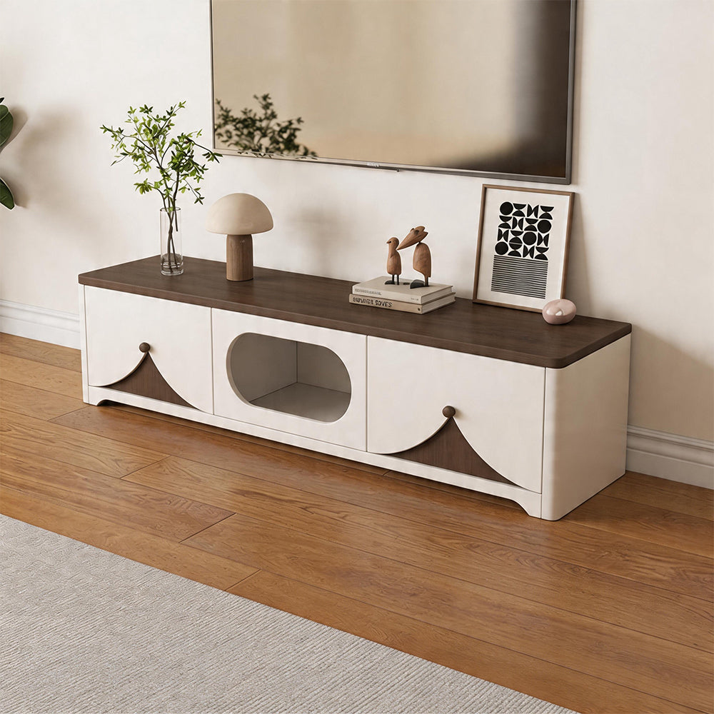 Modern Wooden Pet Friendly Storage Cabinet Coffee Table and TV Stand Set with Multi Functional Design