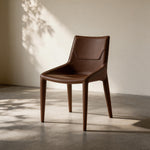 Load image into Gallery viewer, Modern Brown Leather-Look Dining Chair with Integrated Legs 1 Piece

