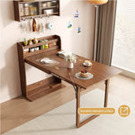 Load image into Gallery viewer, 62" Wall-Side Murphy Foldable Dining Table with Integrated Shelf Storage
