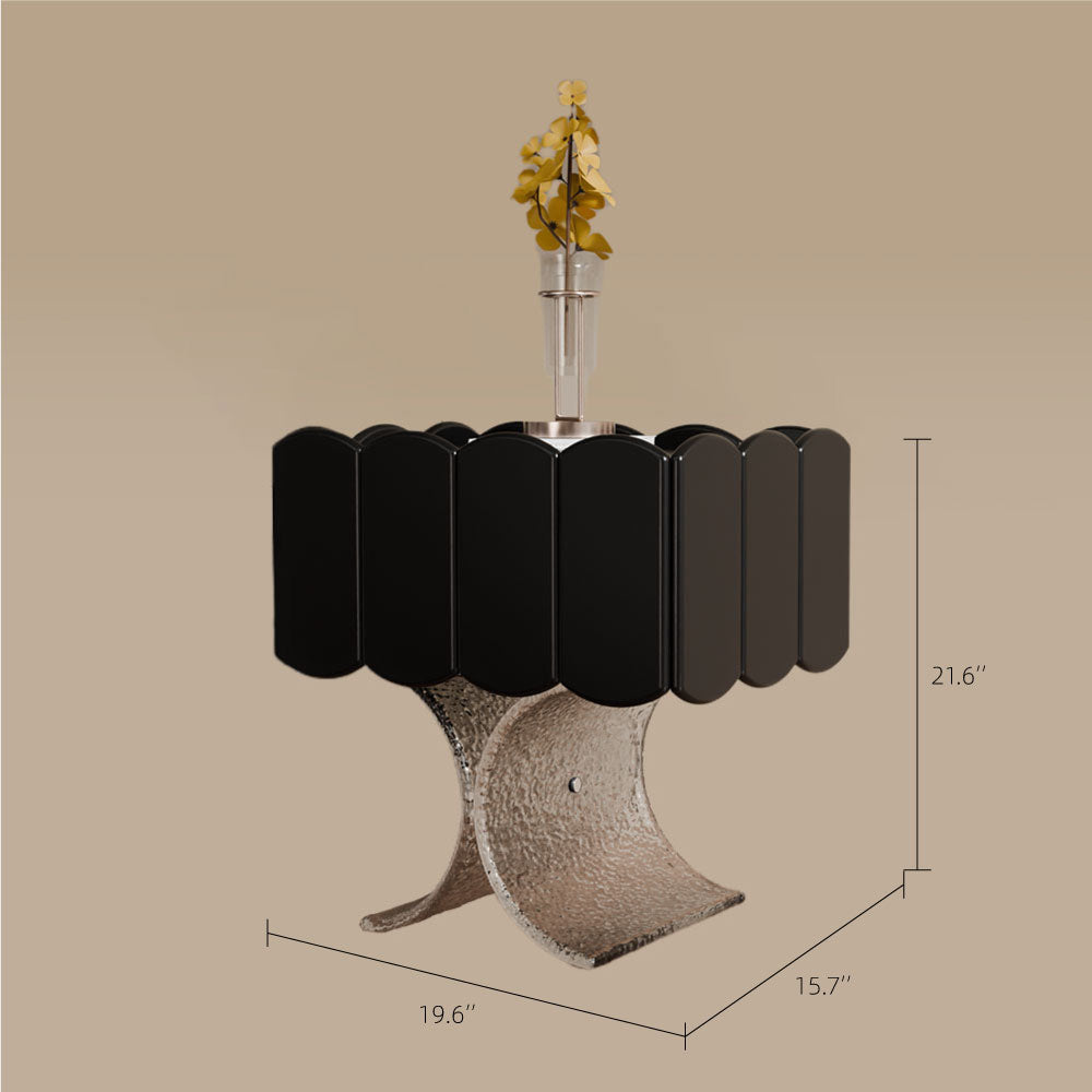 Art-Inspired Smart Nightstand with Curved Design and Motion Sensor LED Light
