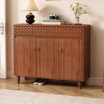 Load image into Gallery viewer, 47.2'' Modern Wooden Shoe Cabinet Entryway Storage Cabinet with Textured Drawers &amp; Doors
