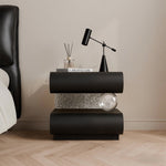 Load image into Gallery viewer, Modern Nightstand with Scratch-Resistant Leather &amp; Smart Sensor Lighting
