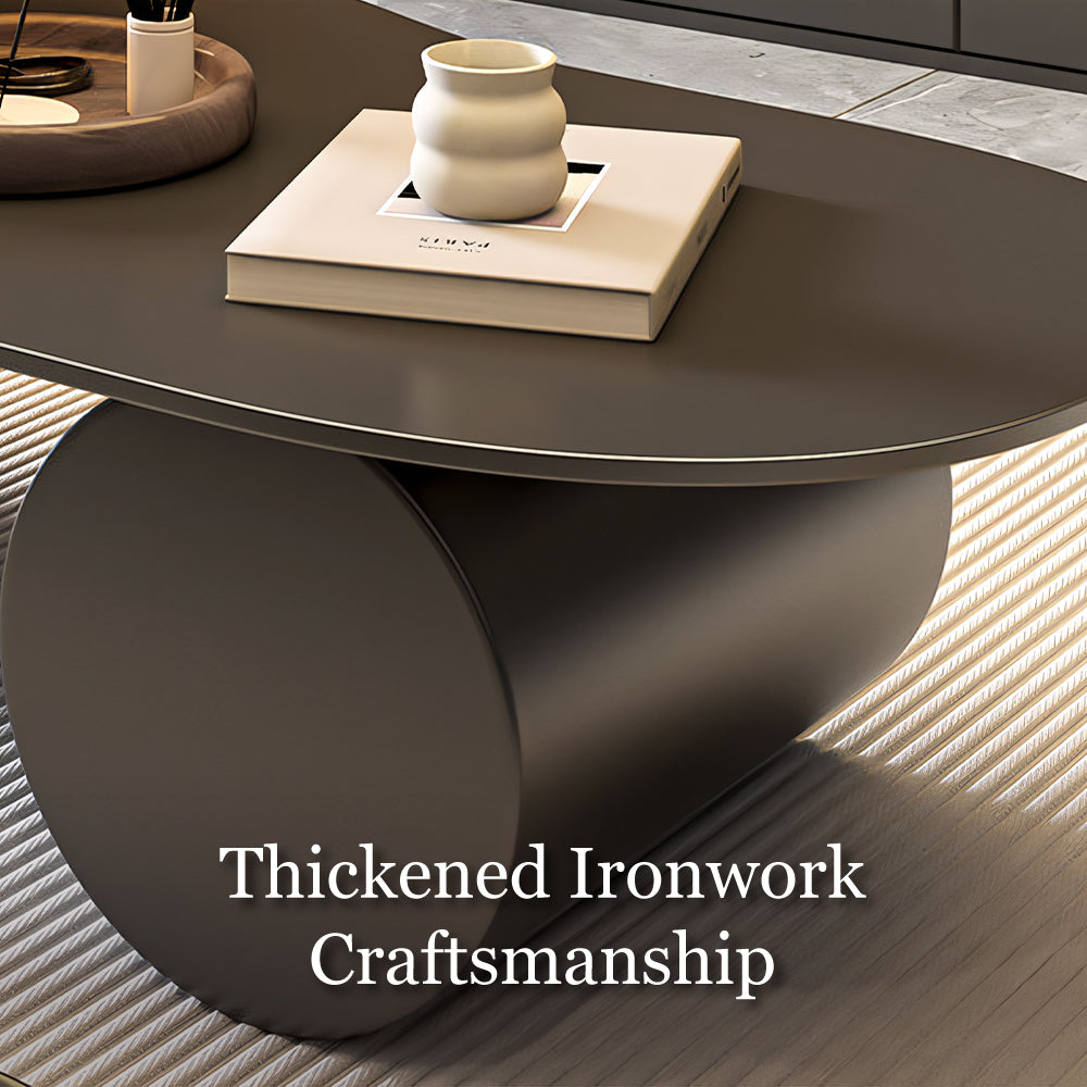 Modern Irregular Coffee Table Set Cloud-Shaped with Glass Accent Top Sculptural Base for Contemporary Living Rooms