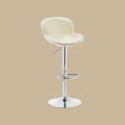 Contemporary Adjustable Swivel Bar Stool Faux Leather Upholstered Counter Chair Kitchen Island Stool 1 Piece