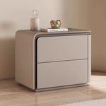 Load image into Gallery viewer, Modern Minimalist Bedside Table with Rounded Edges Two-Drawer Nightstand for Bedroom
