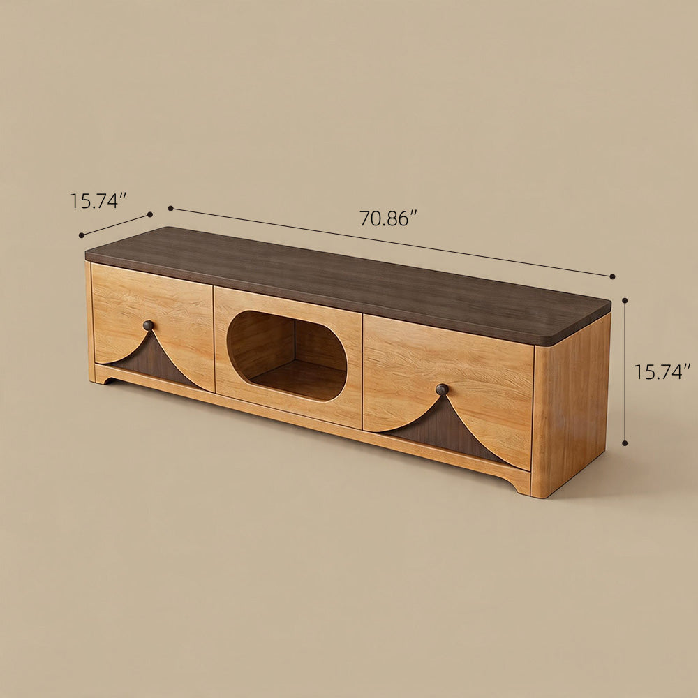 Modern Wooden Pet Friendly Storage Cabinet Coffee Table and TV Stand Set with Multi Functional Design