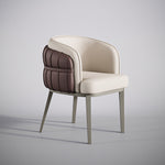 Load image into Gallery viewer, Set of 2 Modern Upholstered Dining Chair with Curved Backrest Cream Accent Chair Minimalist Dining Chair
