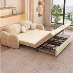 Load image into Gallery viewer, 81'' Pull-Out Convertible Storage Sofa Bed Multifunctional Sleeper Couch with Cat-Scratch-Resistant Velvet and Hidden Drawers
