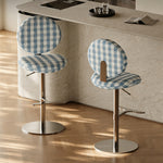 Load image into Gallery viewer, Modern Adjustable Swivel Bar Stool Green Polka Dot Upholstered Counter Chair 1 Piece
