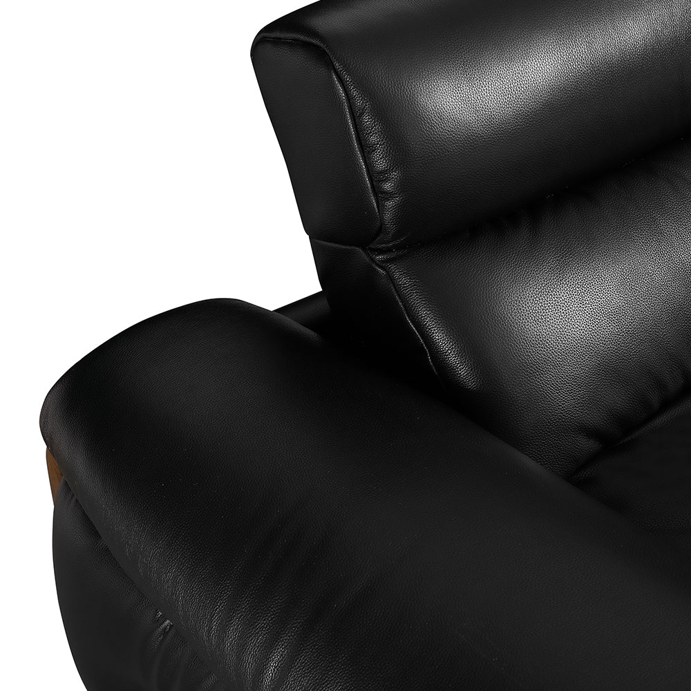123.2'' Modern Power Reclining Leather Sofa Remote Control Adjustable Deep Seat Lounge Couch