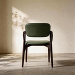 Load image into Gallery viewer, Modern Solid Wood Dining Chair with Green Upholstered Seat and Back 1 Piece
