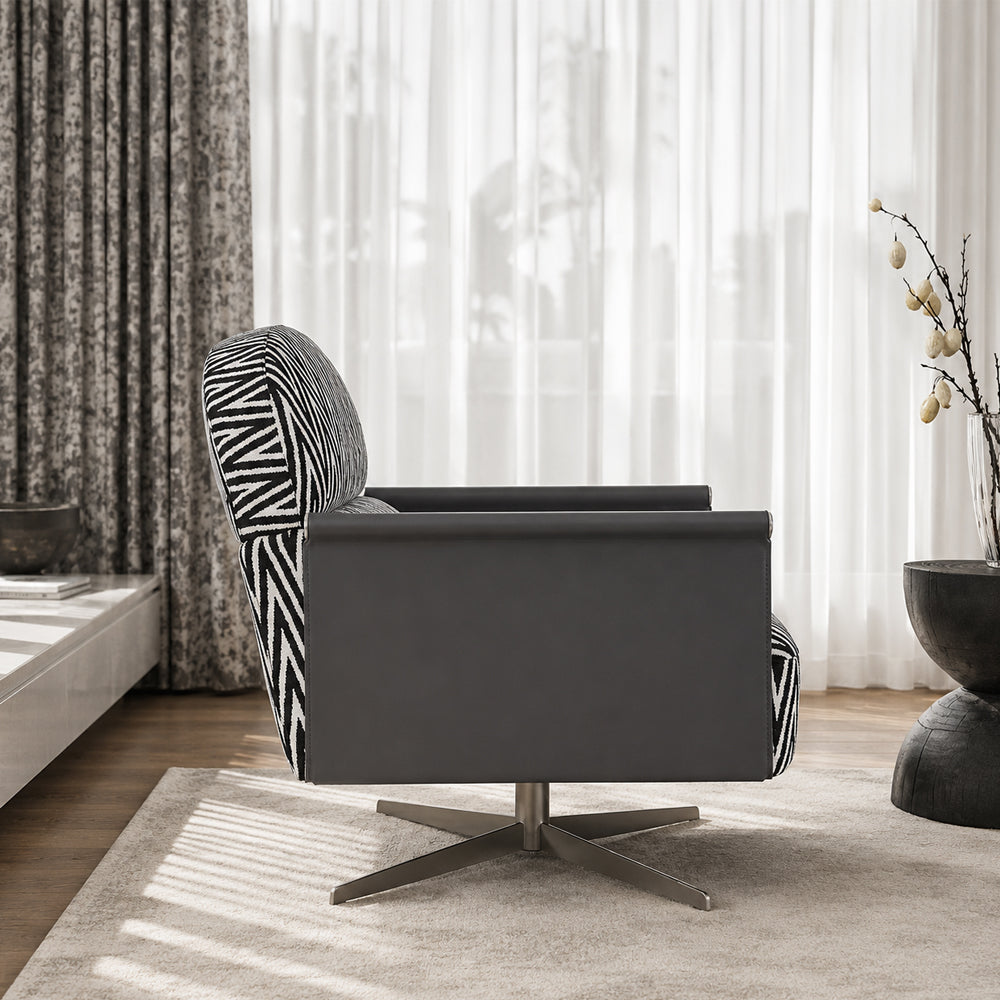 Modern Geometric Pattern Lounge Chair for Living Room
