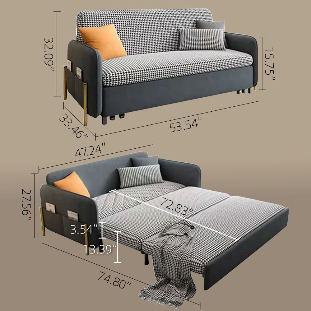 47-inch sofa bed dimensions of bed mode and sofa mode