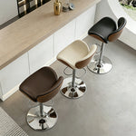 Load image into Gallery viewer, Modern Walnut Bentwood Adjustable Bar Stool Upholstered Swivel Counter Chair 1 Piece
