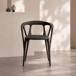 Load image into Gallery viewer, Modern Organic-Shaped Black Wood Arm Chair for Dining Room
