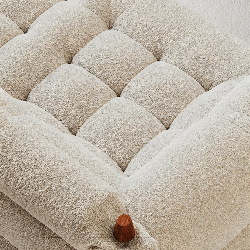 Modern Bouclé Upholstered Wooden Frame Lounge Sofa