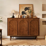 Load image into Gallery viewer, 47.2''/62.9'' Modern Solid Wood Sideboard Cabinet Storage Buffet with Drawers &amp; Arched Door Design

