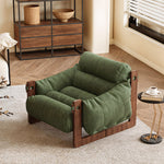 Load image into Gallery viewer, Modern Oil Waxed Leather Lounge Chair Solid Wood Frame Deep Seat Vintage Accent Armchair
