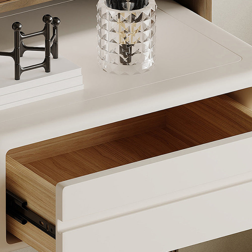 Luxury White Makeup Vanity Modern Compact Table with LED Mirror