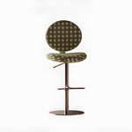 Load image into Gallery viewer, Modern Adjustable Swivel Bar Stool Green Polka Dot Upholstered Counter Chair 1 Piece
