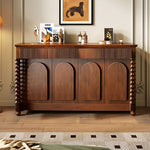 Load image into Gallery viewer, Modern Vintage Sideboard Cabinet Solid Wood Buffet Cabinet with Fluted Design and Arched Doors Storage Console
