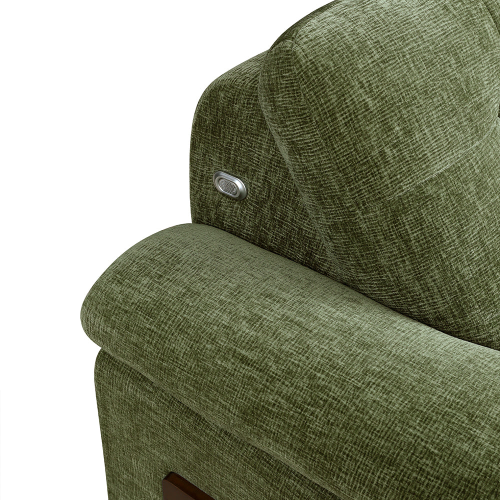126.7'' Modern Power Reclining Fabric Sofa Remote Control Adjustable Deep Seat Lounge Couch
