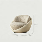 Load image into Gallery viewer, Modern Swivel Accent Chair Minimalist Bouclé Lounge Chair with Curved Upholstery

