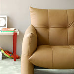 Load image into Gallery viewer, Modern Tufted Faux Leather Lounge Chair Deep Seat Accent Armchair with Sculptural Design
