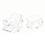 Load image into Gallery viewer, Modern Rocking Lounge Chair Upholstered Fabric Accent Chair with Curved Design and Metal Base
